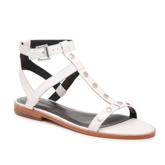 REBECCA MINKOFF / Sandy Sandal White Studded Gladiator Sandals Size 11 - Picture 1 of 9